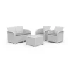 Keter Set 2 Poltrone + Divano + Tavolino contenitore ROSALIE LOUNGE Bianco