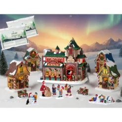 Lemax Santa's Reindeer Deluxe Pack con Neve in Omaggio