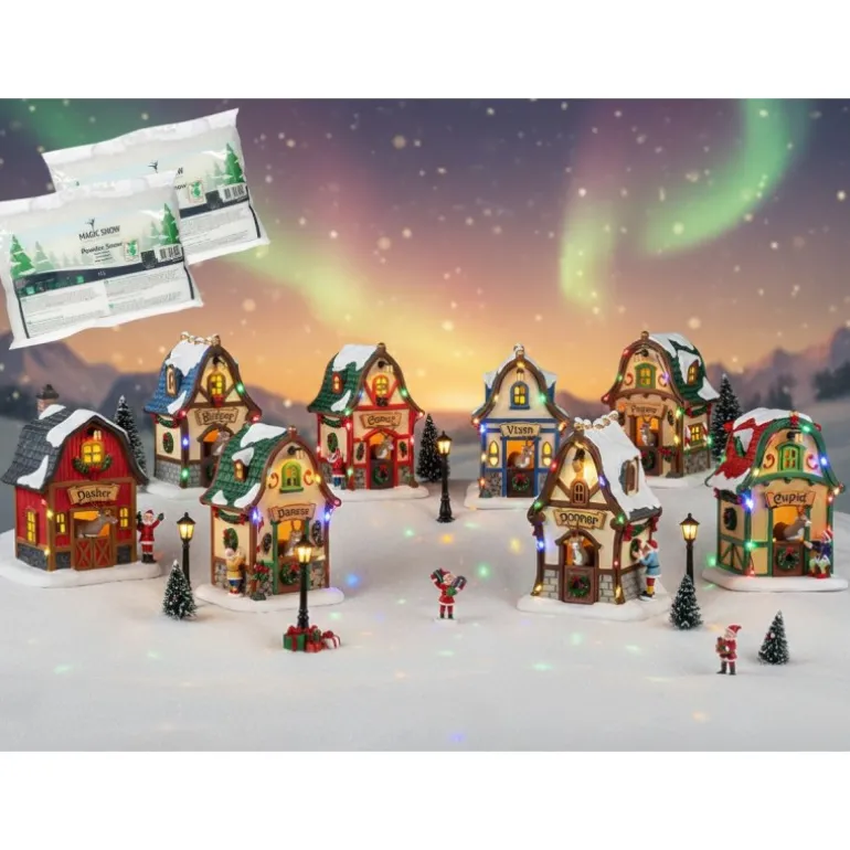Lemax Santa's Reindeer Pack con Neve in Omaggio