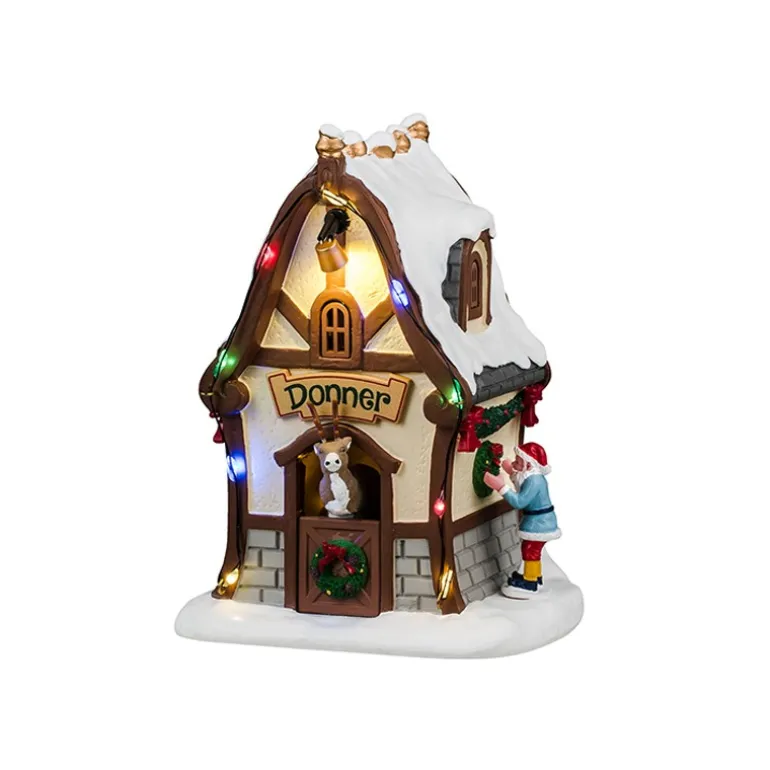 Lemax Santa's Reindeer Pack con Neve in Omaggio