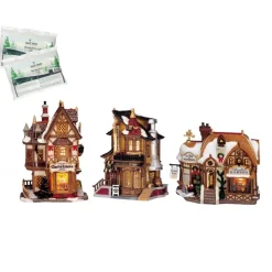 Lemax Starter Pack con Neve in Omaggio - Devaney's Bakery, Tannenbaum Christmas Shoppe, Lucy's Chocolate Shop