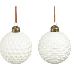 Pallina di Vetro 8 cm Color Bianco. Pesso Singolo.