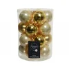 Palline di Natale in vetro da appendere 6 cm Oro e Perla. Set 20