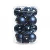 Palline di Natale in vetro da appendere 8 cm Blu. Set 16