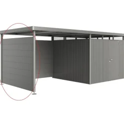 Parete Laterale per Tettoia Laterale per Casetta in Metallo HIGHLINE Biohort