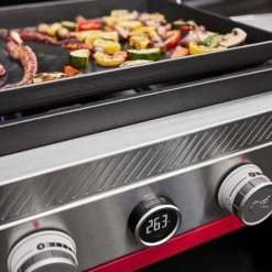 Piastra Weber a Gas Slate GPSB 76 cm Premium Con Fornello Laterale Black Cod. 1500247