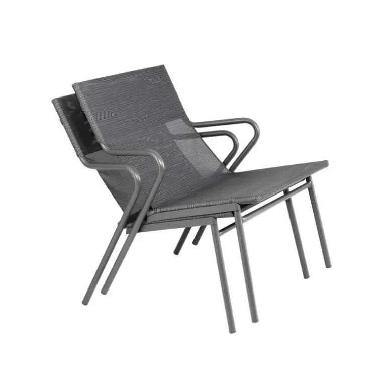 Poltrona Bassa imbottita VENCE LaFuma LFM5274 Obsidian/Titane