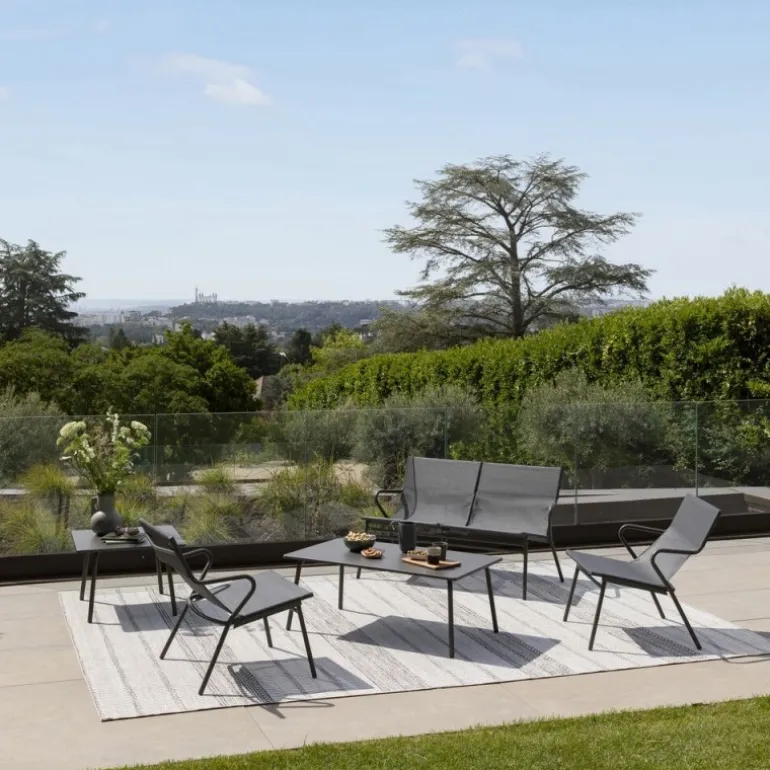 Poltrona Bassa imbottita VENCE LaFuma LFM5274 Obsidian/Titane