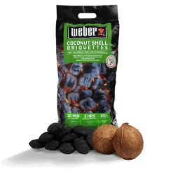 Sacco da 8 kg di Bricchetti di guscio di noce di cocco Weber Cod. 18402