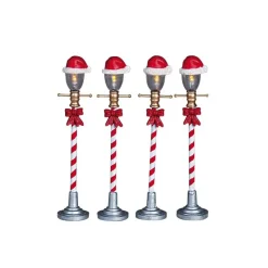 Santa Hat Street Lamp Set of 4 B/O 4.5V Cod. 64472
