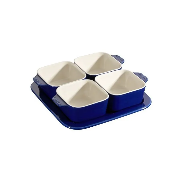 Set Aperitivo 19 x 19 cm Blu Scuro Set di 5 in Ceramica