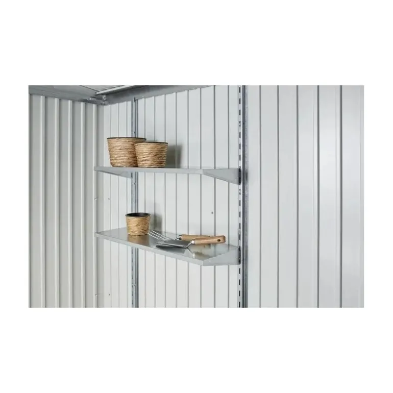 Set di Scaffali 2 Ripiani Profondi per Casetta NEO e Copribidoni Alex Duo in Metallo Biohort