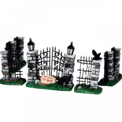 Spooky Iron Gate And Fence Set Of 5 Cod. 34606