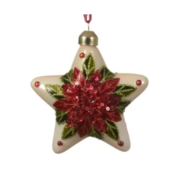 Stelle di Natale da Appendere con decorazioni Set da 2