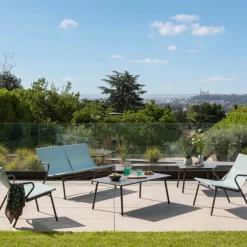 Tavolino basso quadrato VENCE LaFuma LFM5277 Titane/Titane