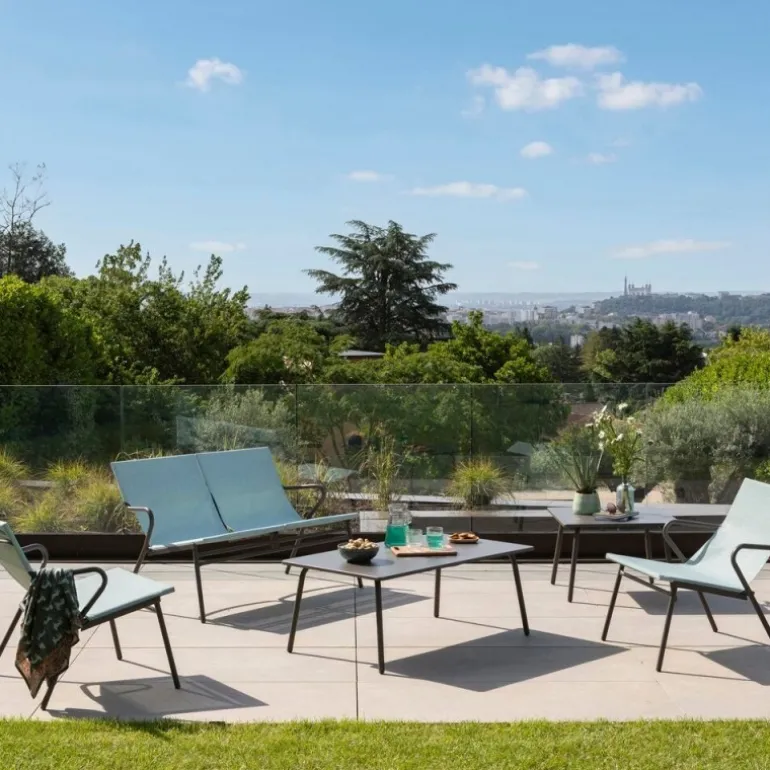 Tavolino basso quadrato VENCE LaFuma LFM5277 Titane/Titane