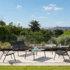 Tavolino basso quadrato VENCE LaFuma LFM5277 Titane/Titane