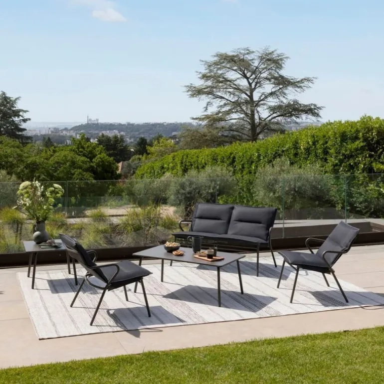 Tavolino basso quadrato VENCE LaFuma LFM5277 Titane/Titane