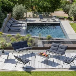 Tavolino basso rettangolare VENCE LaFuma LFM5281 Titane/Titane