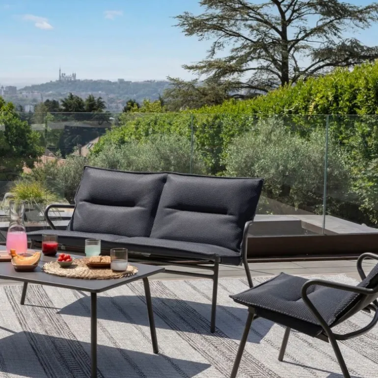 Tavolino basso rettangolare VENCE LaFuma LFM5281 Titane/Titane