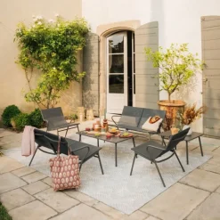 Tavolino basso rettangolare VENCE LaFuma LFM5281 Titane/Titane