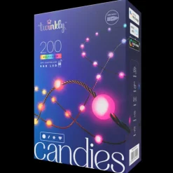 Twinkly CANDIES a Sfera Luci di Natale Smart 200 Led RGB II Generazione Cavo Verde