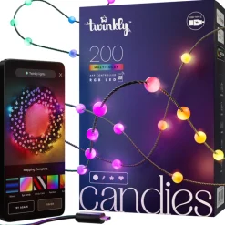 Twinkly CANDIES a Sfera Luci di Natale Smart 200 Led RGB II Generazione Cavo Verde