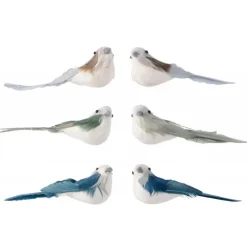 Uccellino con piume 11 cm. Pezzo Singolo