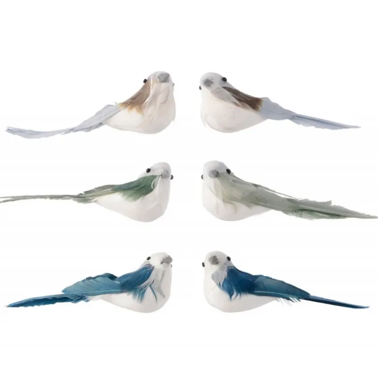 Uccellino con piume 11 cm. Pezzo Singolo